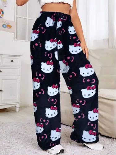 Hello Kitty Pajama Pants — Black
